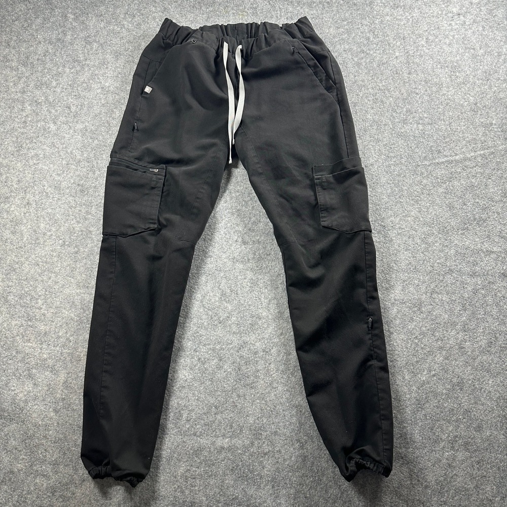 FIGS Zamora Jogger Scrub Pants XS Black Technical Collection Cargo 6 Pocket